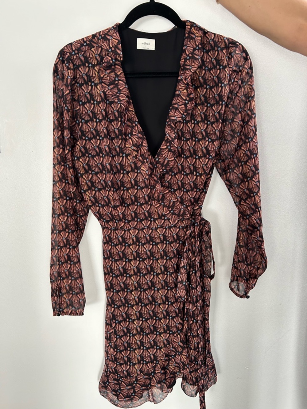 Wilfred Long-Sleeve Wrap Dress